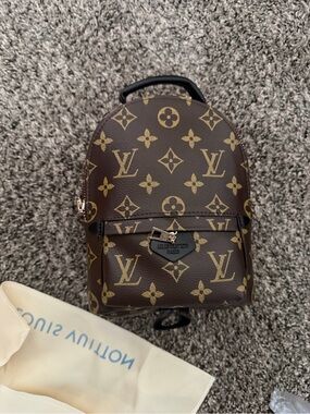Designer-Inspired Brown Monogram Mini Backpack